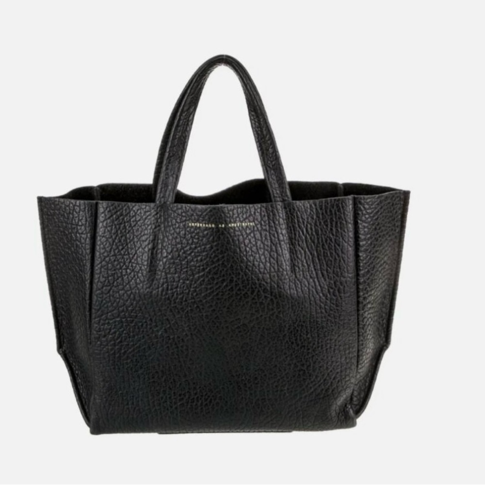 Elegant Black Leather Tote Bag